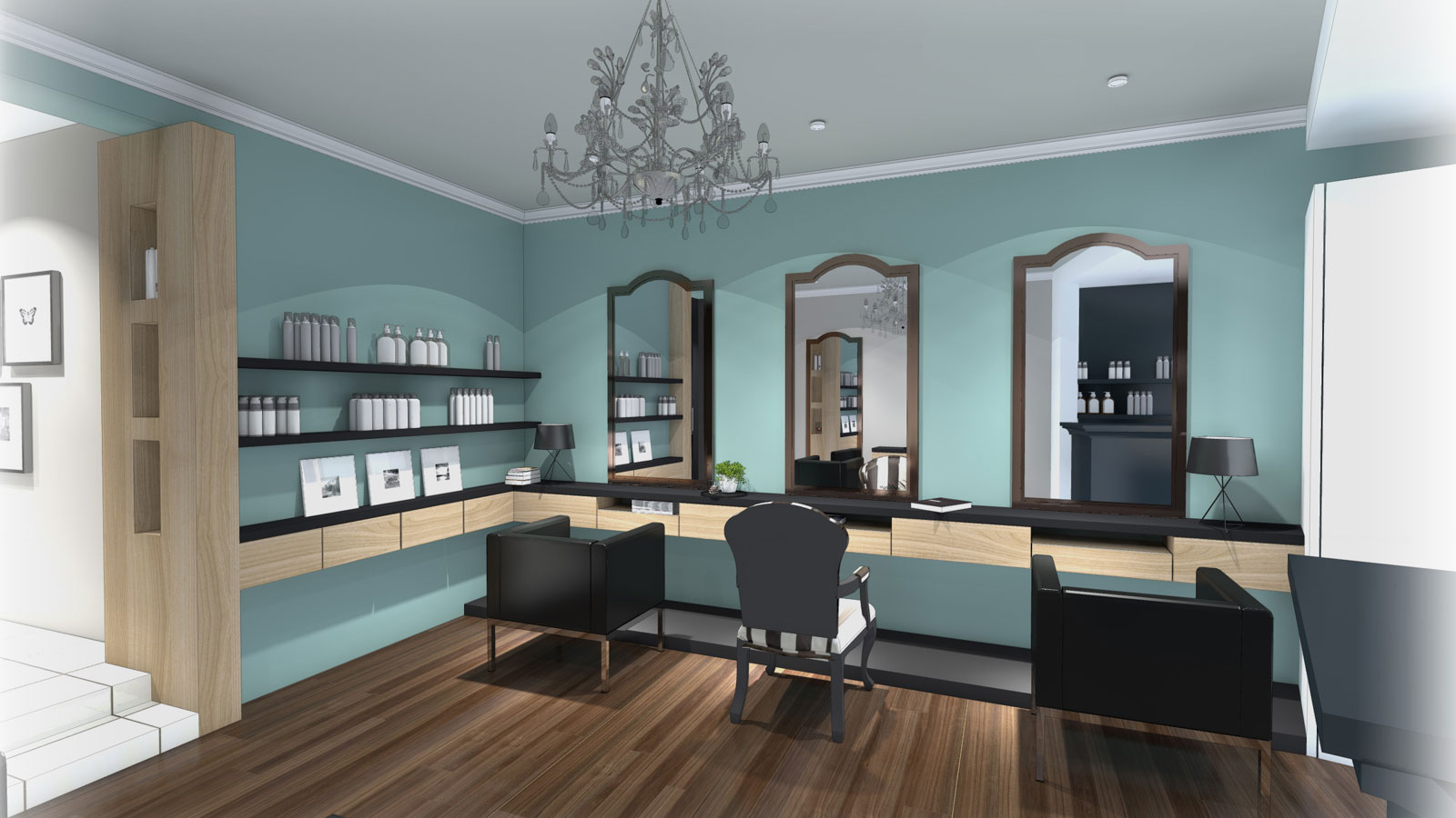 Aménagement salon de coiffure clisson boutique