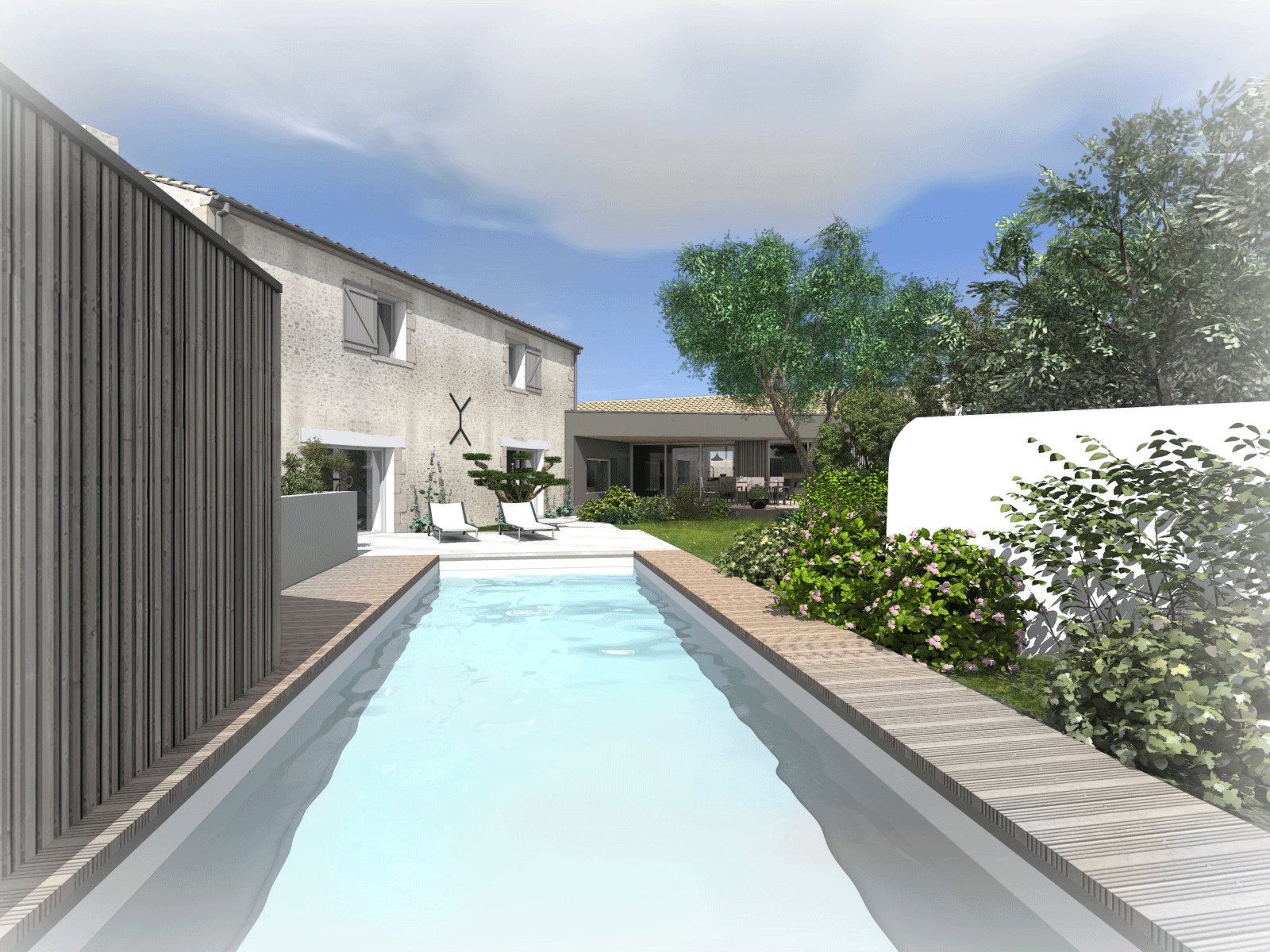 cuisine extension atelier 14 architecte les lucs vendee piscine