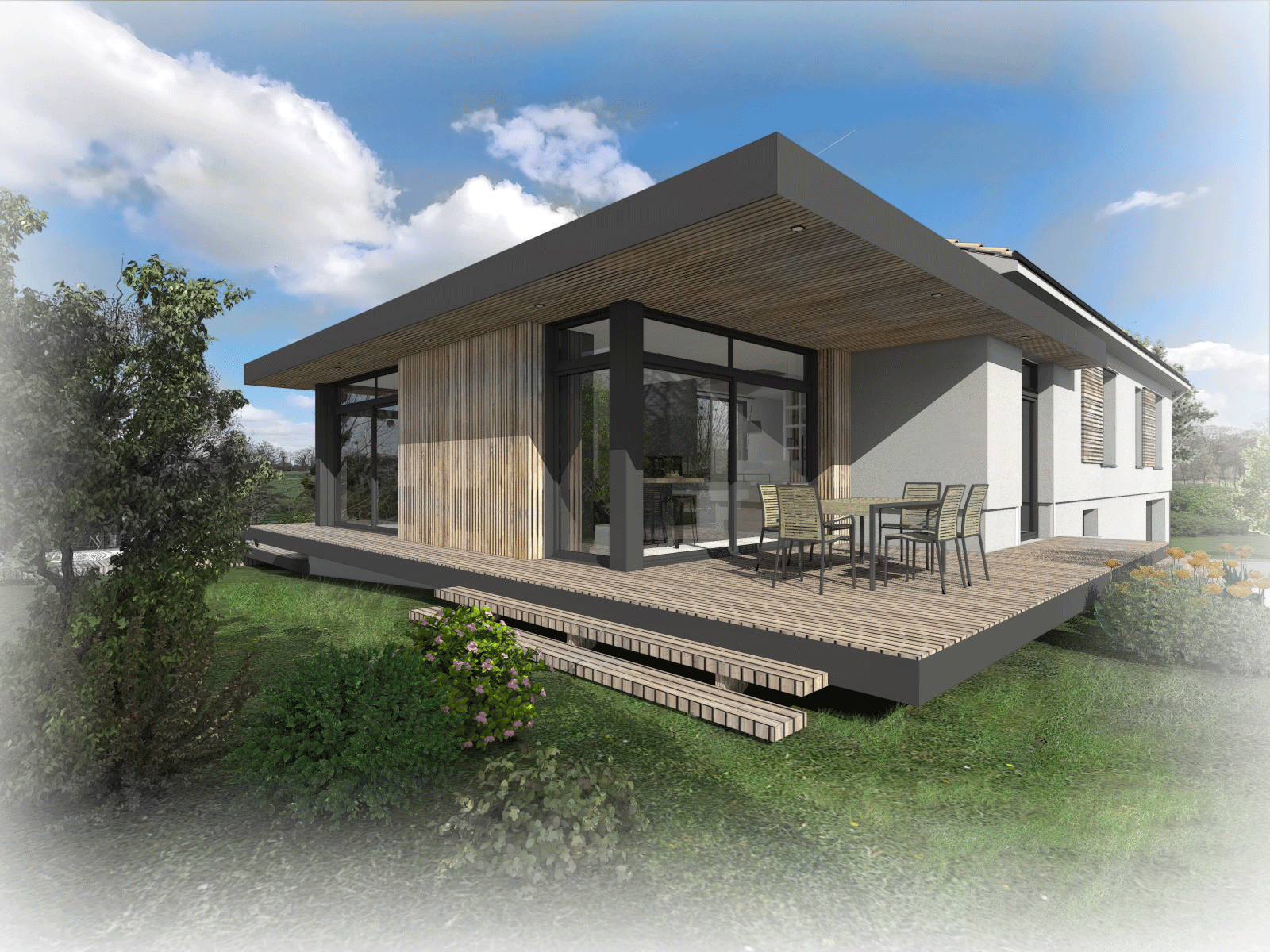 Extension et rénovation  d'une maison Saint-Hilaire-de-Loulay architecte construction atelier 14 Atelier14